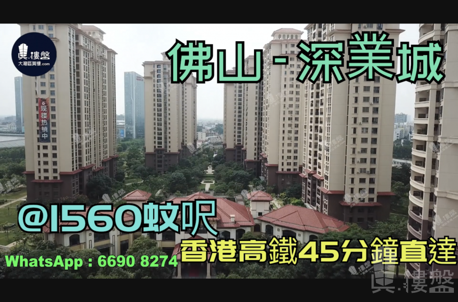 佛山深業城，首期5萬(減)，香港高鐵45分鐘直達，香港銀行按揭，最新價單